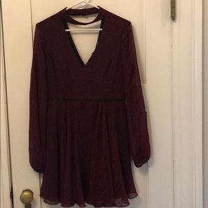 BCBGeneration Burgundy print dress.